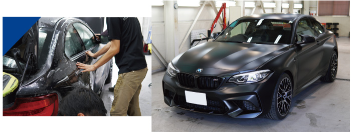 BMW　M2　ボディ全体へのプロテクションフィルム（ステルス）施工